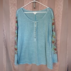 💎 Sundance Women's Top Embroidered Floral Distressed Boho